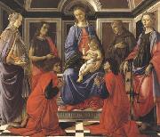 Sandro Botticelli Madonna enthroned with Child and Saints (Mary Magdalene,John the Baptist,Cosmas and Damien,Sts Francis and Catherine of Alexandria) Germany oil painting artist